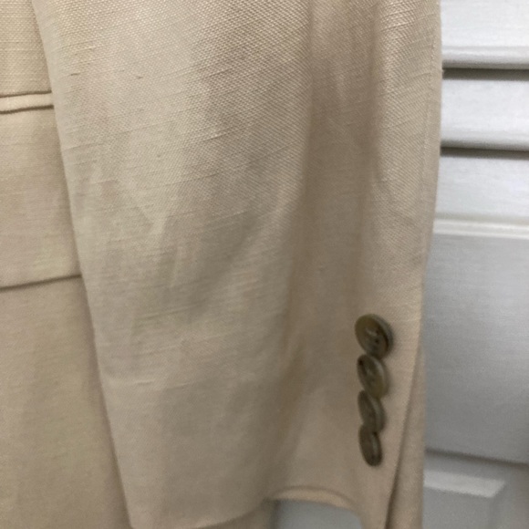 Mens tan silk linen blend blazer 42R - Picture 3 of 5